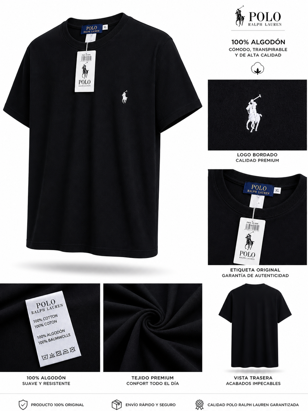 Camiseta Polo Ralph Lauren negra