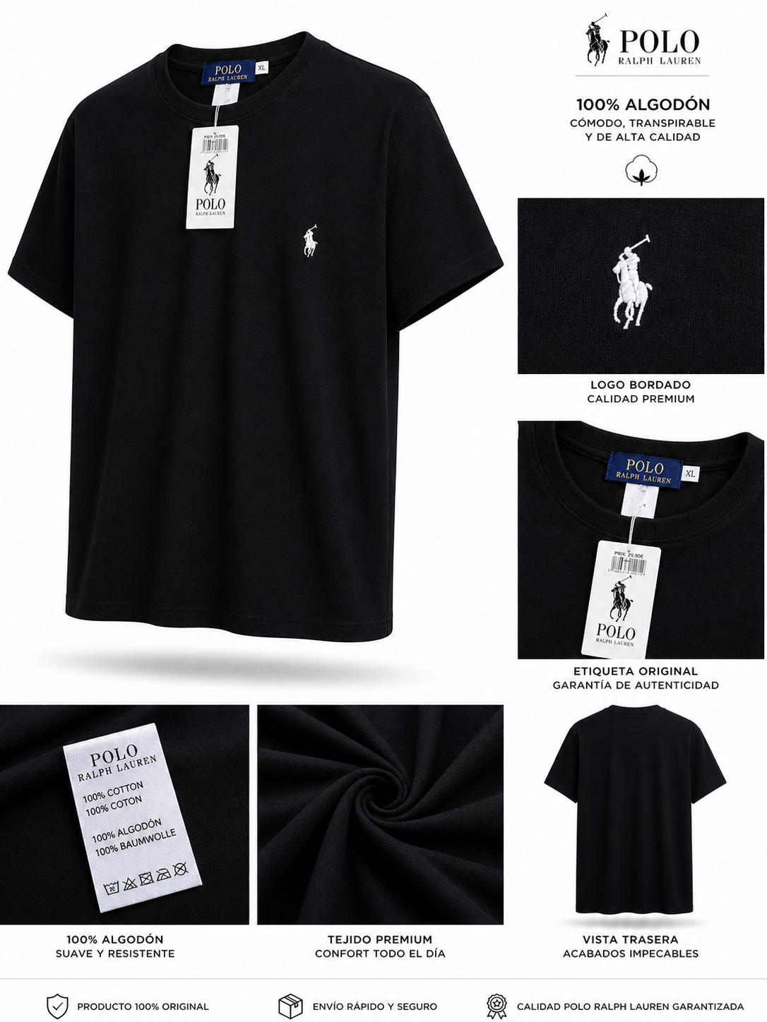 Camiseta Polo Ralph Lauren negra