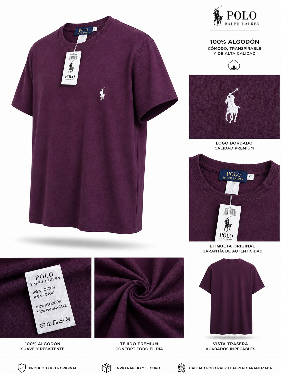 Camiseta Polo Ralph Lauren granate