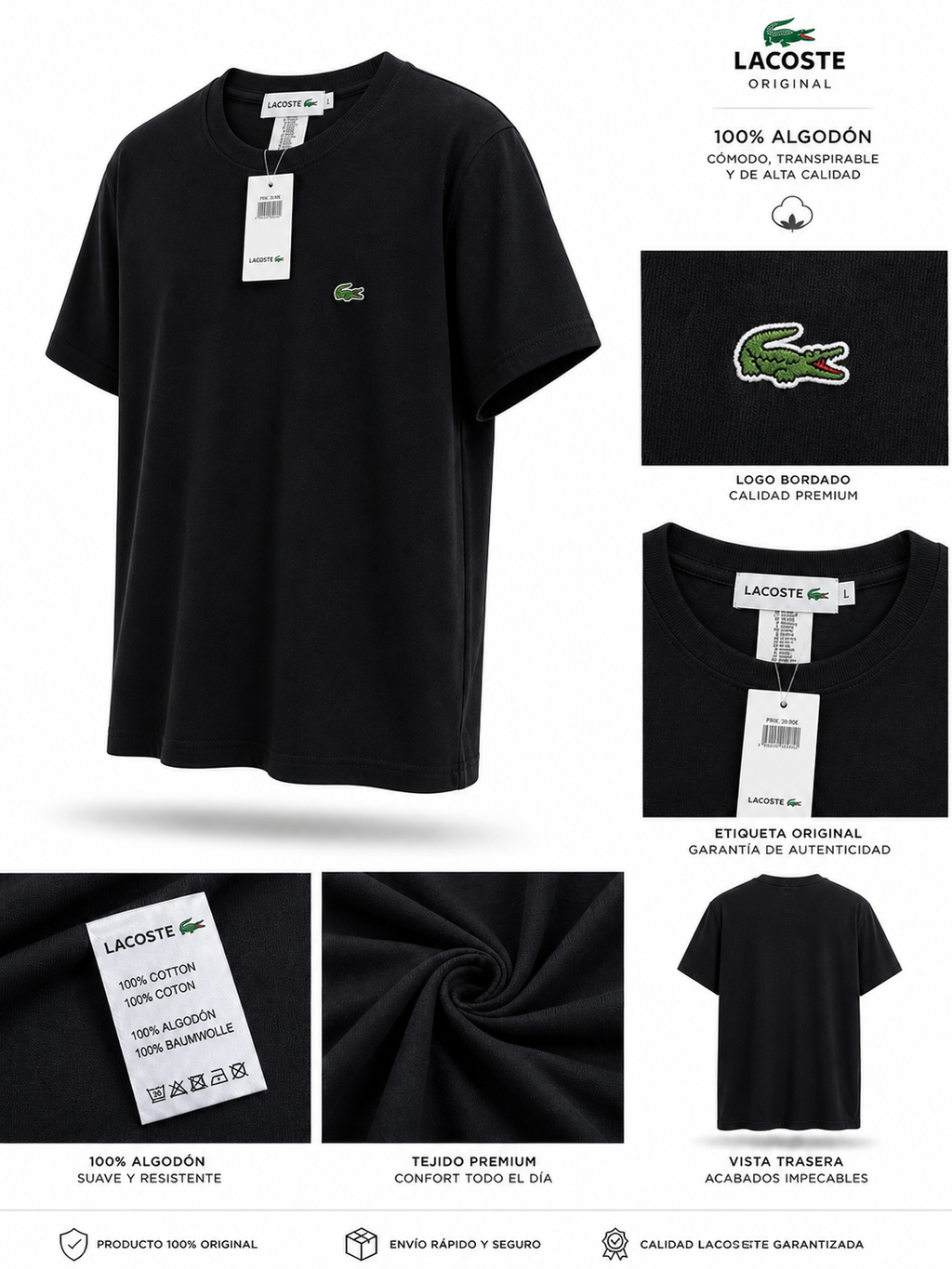 Camiseta Lacoste negra