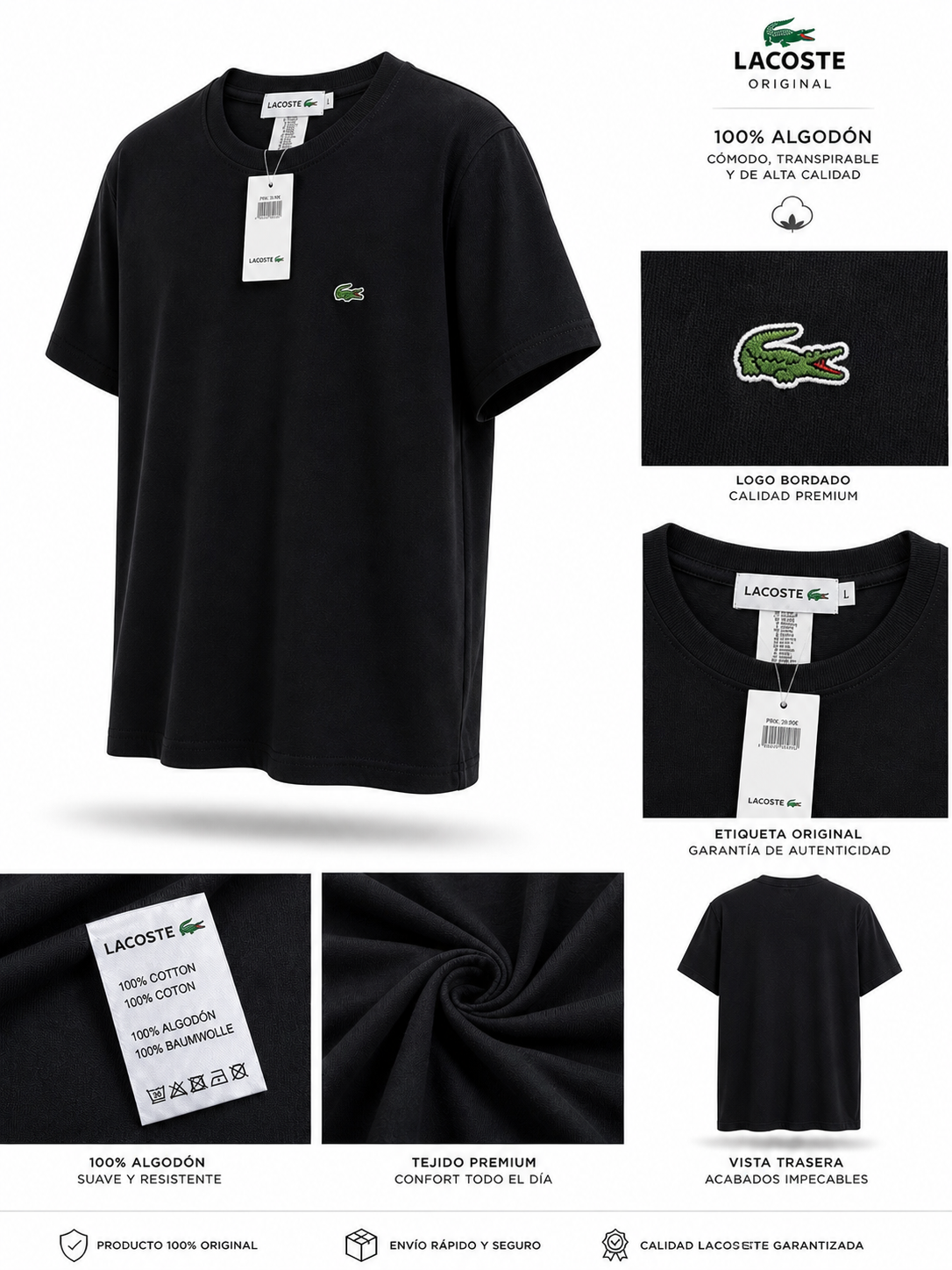Camiseta Lacoste negra