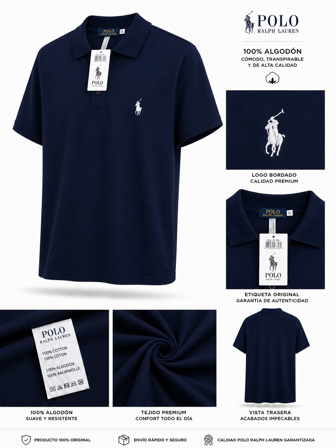 Polo Ralph Lauren Azul Marino Premium