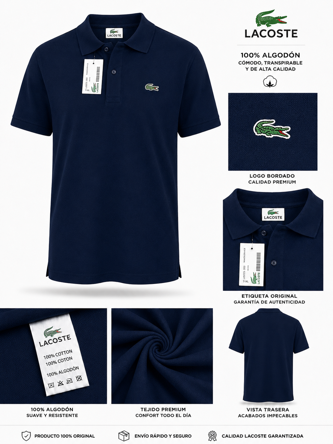 Polo Lacoste Azul Marino