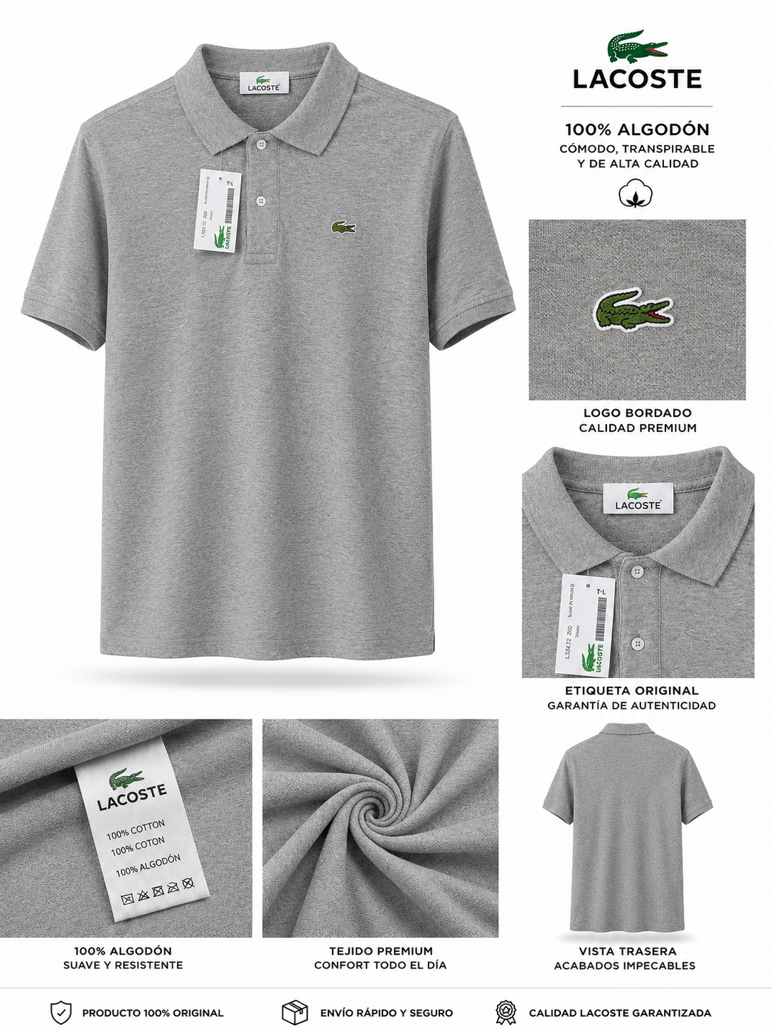 Polo Lacoste Gris