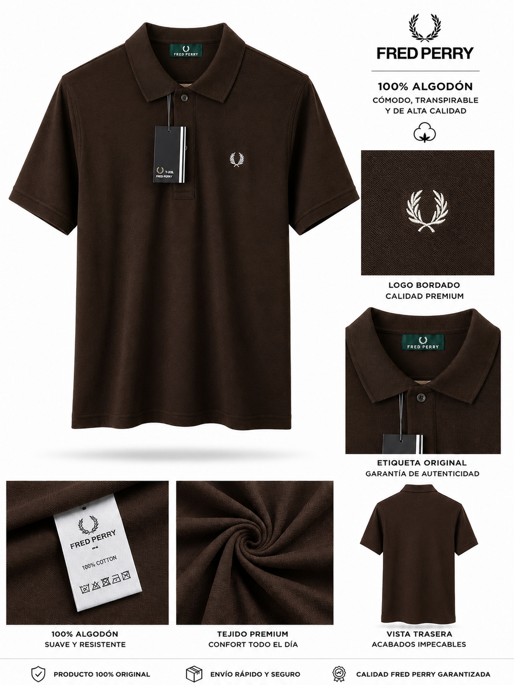 Polo Fred Perry Marrón